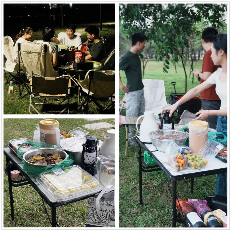 Titanker Folding Camping Table 3ft, Folding Picnic Table, Large Camp Table Portable with Extra Side Racks & Storage Net, Outdoor Patio Table, RV/Car Camping Essentials, Aluminum Light & Solid - Image 3