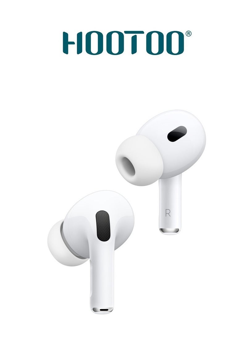 HooToo - HOOTOO In-Ear Bluetooth Airbuds Pro EP-74 with clear sound and built-in microphone for calls, with charging case with Type-C port, equipped with a touch control screen and supports a special app for control, supports wireless charging. In white - Image 1
