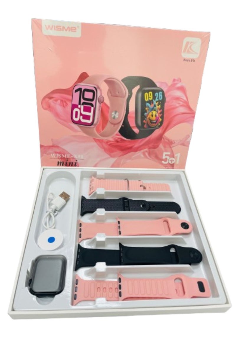 ويزمي ساعة ذكية 5+1 سلسلة 8 بشاشة ملونة تعمل باللمس ومكالمات بلوتوث وساعة ذكية للصحة والرياضة متعددة الألوان - Image 1