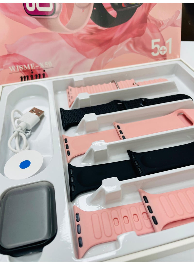 ويزمي ساعة ذكية 5+1 سلسلة 8 بشاشة ملونة تعمل باللمس ومكالمات بلوتوث وساعة ذكية للصحة والرياضة متعددة الألوان - Image 3