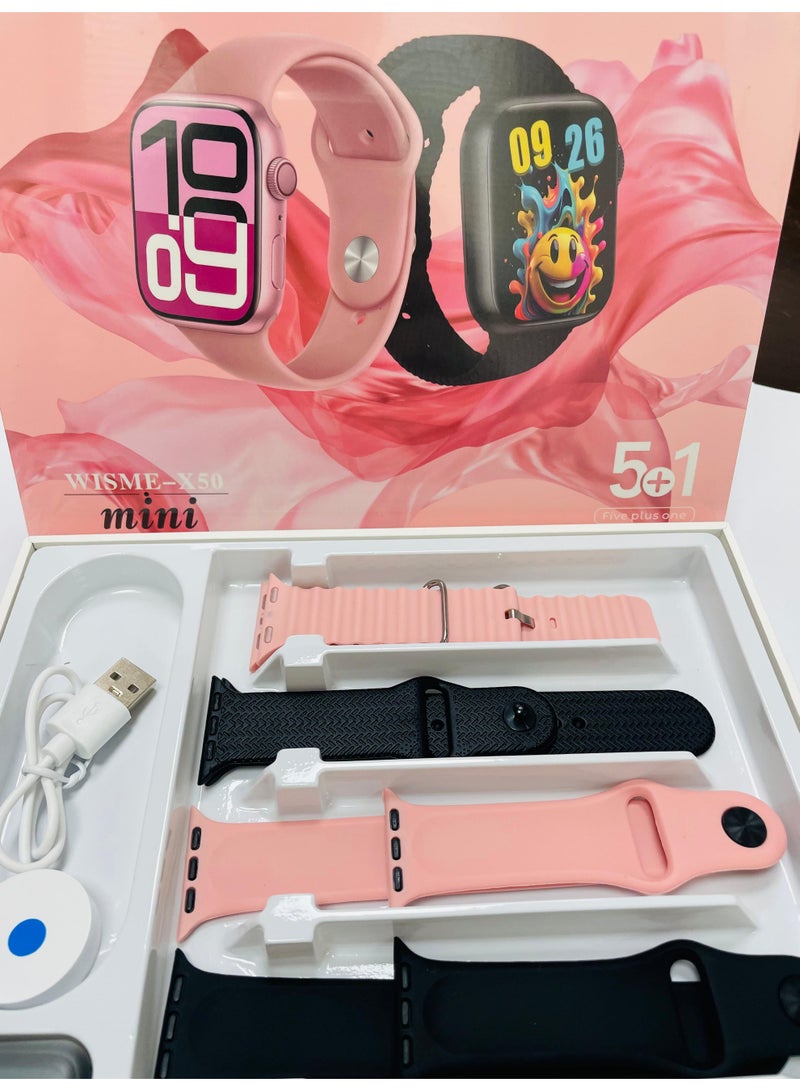 ويزمي ساعة ذكية 5+1 سلسلة 8 بشاشة ملونة تعمل باللمس ومكالمات بلوتوث وساعة ذكية للصحة والرياضة متعددة الألوان - Image 2