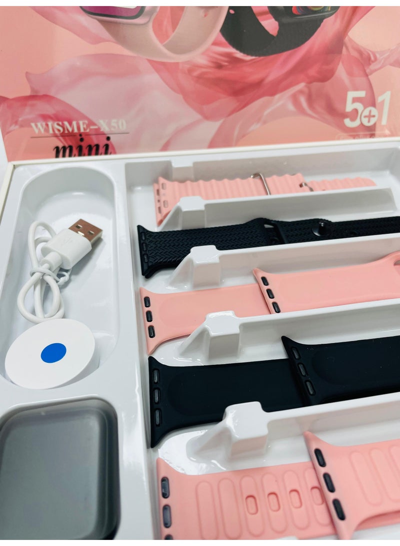 ويزمي ساعة ذكية 5+1 سلسلة 8 بشاشة ملونة تعمل باللمس ومكالمات بلوتوث وساعة ذكية للصحة والرياضة متعددة الألوان - Image 5