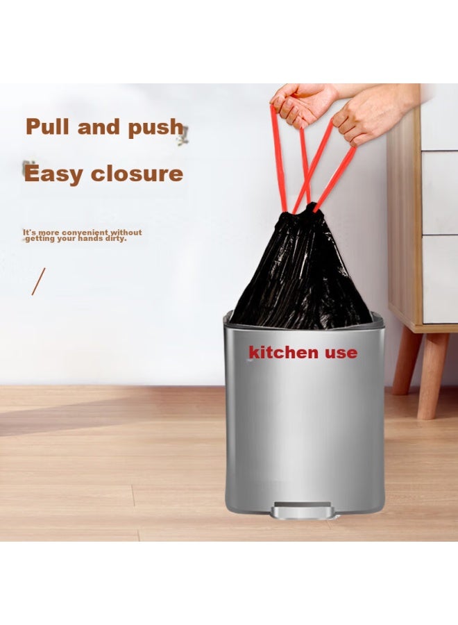 profit Lide Drawstring Garbage Bags, 100 Count, Single-sided 1.2 Microns, Black, 50*55cm Large Size, Thickened, For Home Kitchen Use, No-tear Drawstring - Image 3