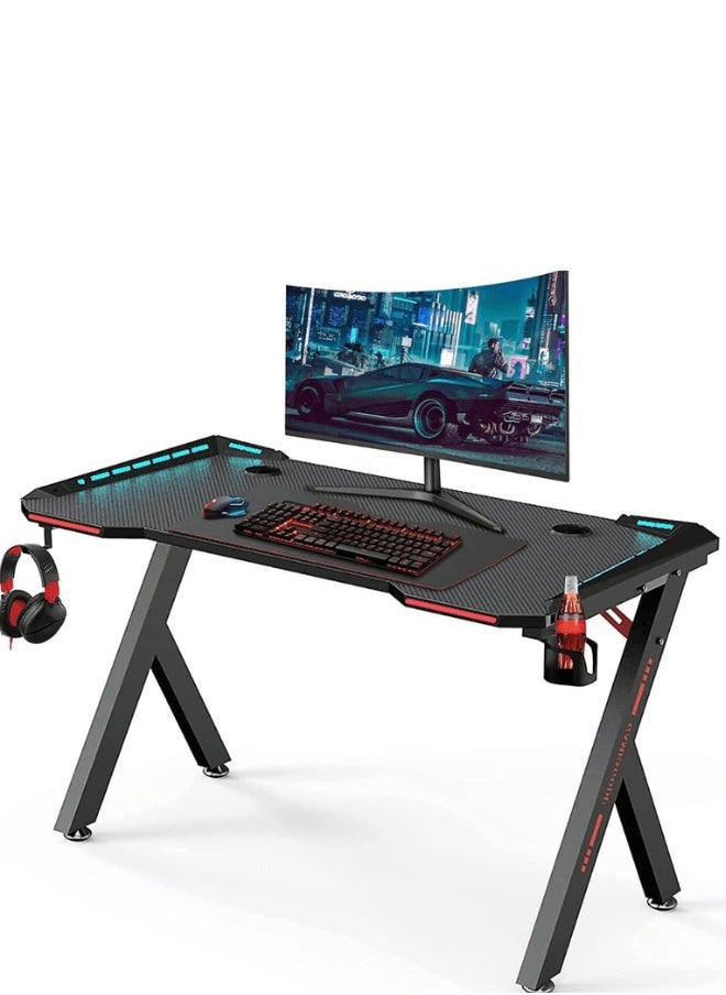 MAF furniture - MAF Y-141-120cm/140cm Gaming Table – Sturdy Y-Frame, RGB Lighting, and Accessories Holder - Image 1