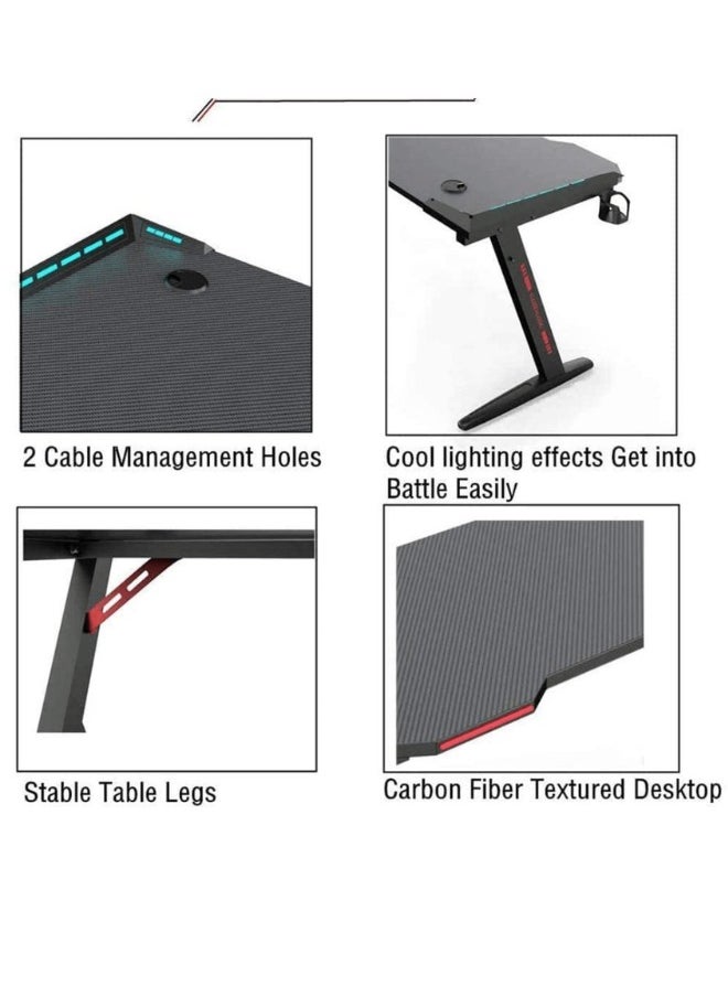 MAF furniture - MAF Y-141-120cm/140cm Gaming Table – Sturdy Y-Frame, RGB Lighting, and Accessories Holder - Image 1