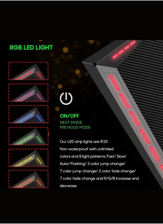 MAF furniture - MAF Y-141-120cm/140cm Gaming Table – Sturdy Y-Frame, RGB Lighting, and Accessories Holder - Image 1