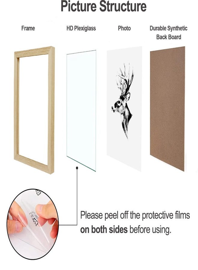 Yaetm 12x18 Frame Set of 4, Natural Solid Oak Wood Picture Frame 12 x 18 for Photos, Posters & Art Prints, Horizontal and Vertical Wall Mount (4 pack, Oak) - Image 5