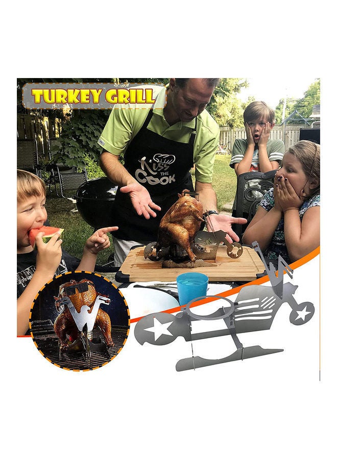 NIBEMINENT Roast Chicken Five-Pointed Star Motorcycle Grill 33x0.3x16cm - Image 3