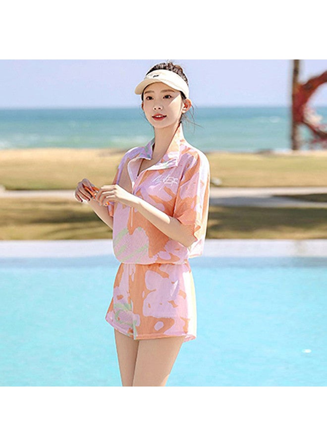 YouYou Women's Swimsuit 2025 New Conservative Two-piece Tummy Control Slimming Swimsuit Hot Style Plus Size Swimsuit Three-piece Set - Image 3