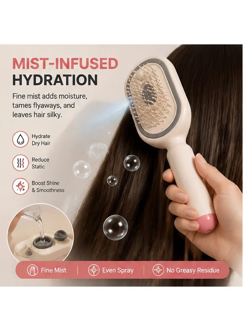 Electric Spray Massage Comb – Electric Spray Massage Comb with Essential Oil Atomization, Red Light Therapy, Anti-Static, Self-Cleaning Hair Brush for Scalp Massage & Hair Care - Image 3