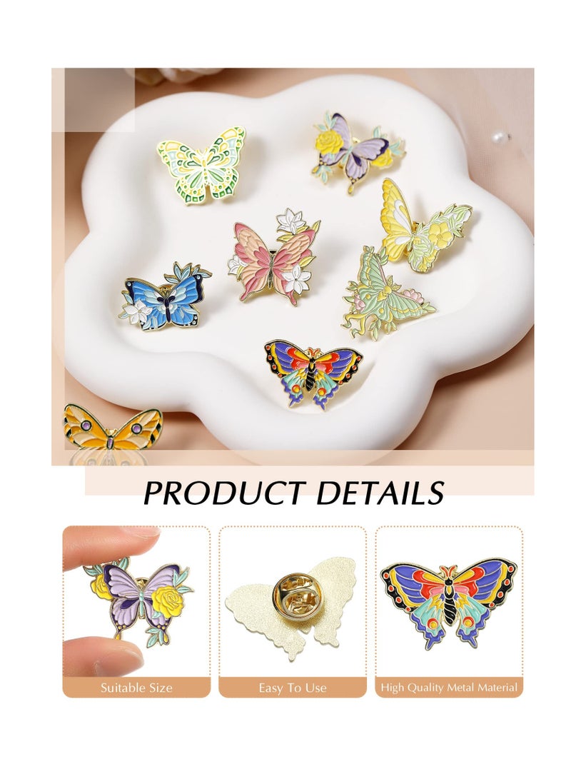SYOSI Butterfly Enamel Pins Set, Enamel Pins for Backpacks, Lapel Pins Brooches, Enamel Pins for Backpacks Cool Horror Enamel Lapel Pins Steampunk Brooches Pins for Hats Clothes Women Men 10 Pieces - Image 2
