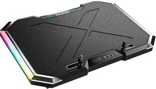 بولهاموبيل Height Adjustable Fan Notebook Cooler, RGB LED Lighted Laptop Cooler, 6 Fans