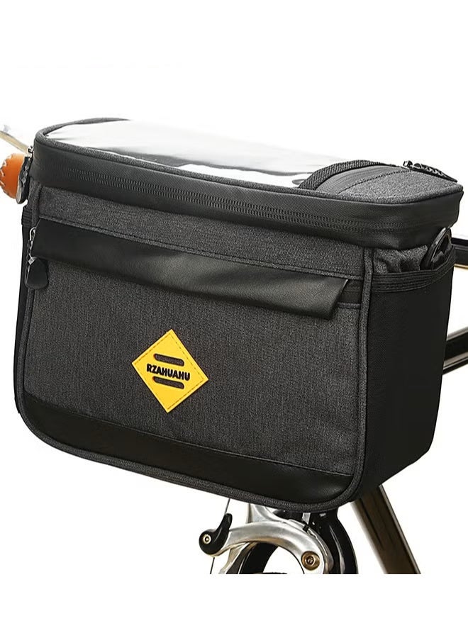 EETU Bike Front Basket,Bicycle Handlebar Bag With Touch-Screen Phone Bag Fit Phone Under 7 - Image 1