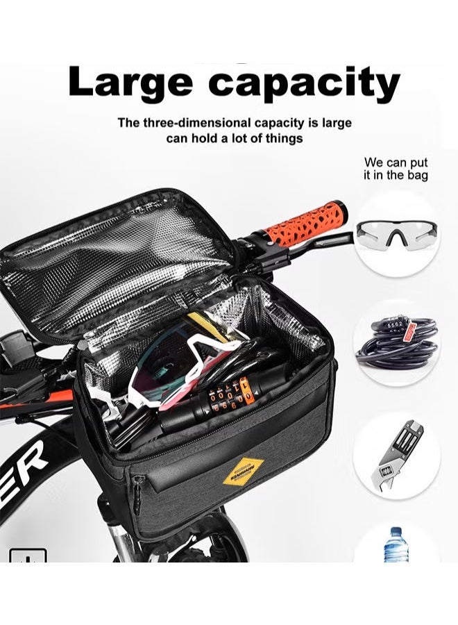 EETU Bike Front Basket,Bicycle Handlebar Bag With Touch-Screen Phone Bag Fit Phone Under 7 - Image 4