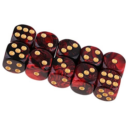 Yiotfandoll 20PCS Polyhedral Dice D6 Dice 16mm Acrylic 6 Sided Dice Game Dice for RPG MTG DND Dice Table Games Blue Black and Red Black - Image 5