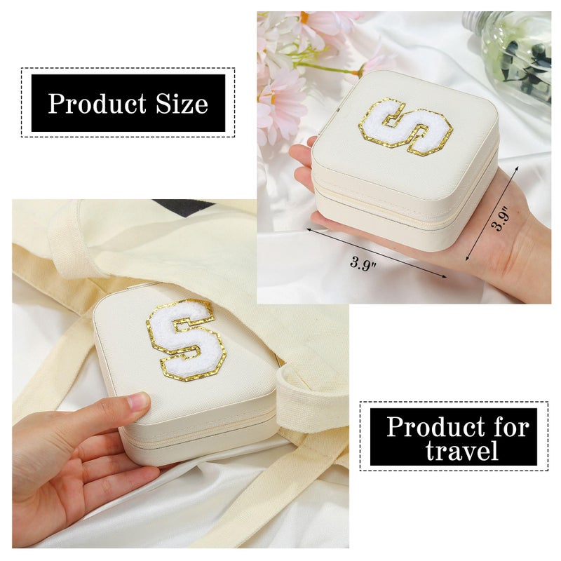 Parima Travel Jewelry Organizer For Women  Travel Jewelry Organizer | Necklace Organizer Earrings Organizer Ring Organizer | Jewelry Travel Organizer | Travel Gifts For Women - Letter S  White - Image 5