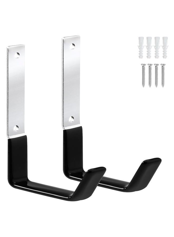 GeeWatom Heavy Duty Steel Hooks, 2-Pack, Anti-Slip PVC Coated, Holds Up to 50lbs, Ideal for Garage, Shed, Wall Mount - Image 1