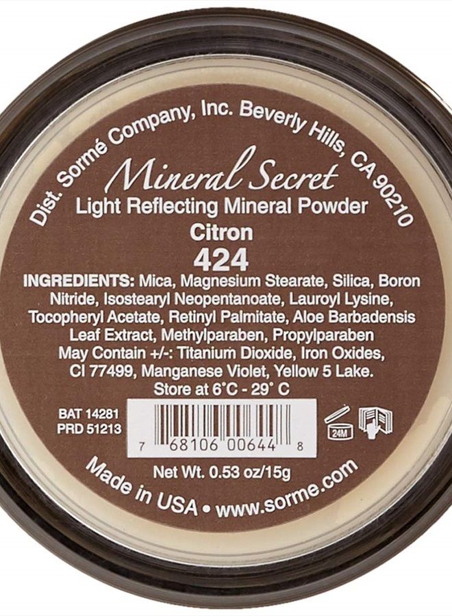 SORMÉ Sorme' Treatment Cosmetics Mineral Secret Light Reflecting Powder, Citron - Image 3