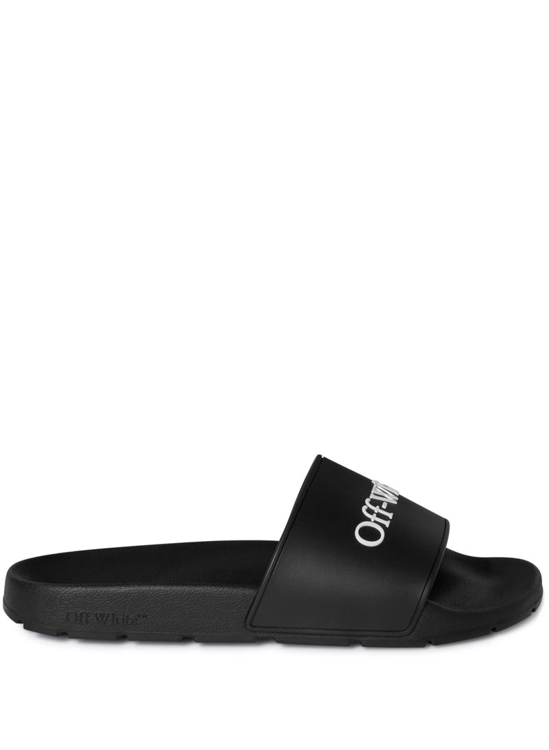 OFF-WHITE Bookish logo print slippers - Image 1
