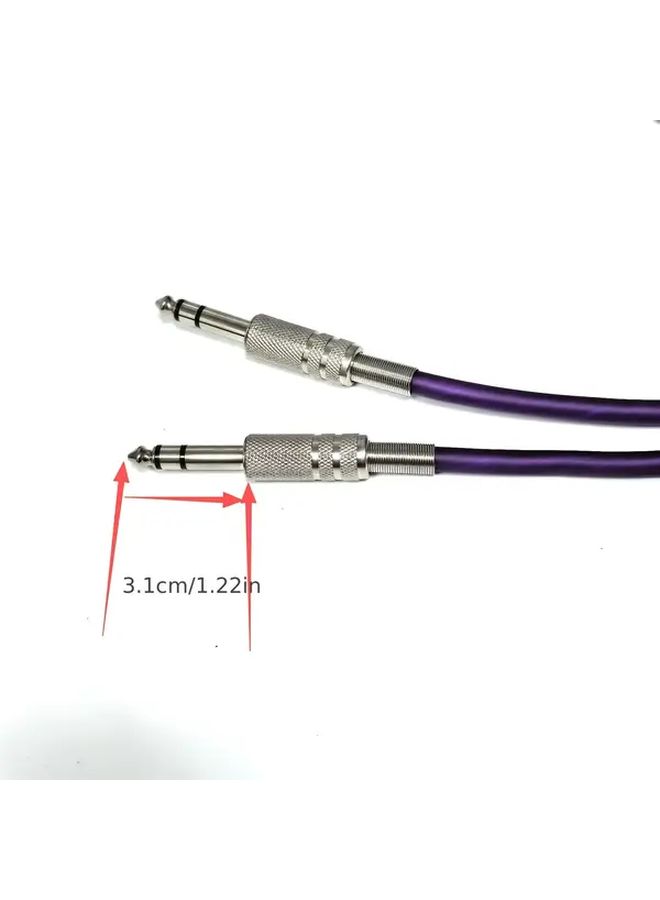 Guitar Cable 19.69 Inch Purple 6.35mm 1/4 TS Jack Unbalanced Instrument Cable with Zinc Alloy Outer Shell for Electric Bass Guitar Mandolin - Image 2