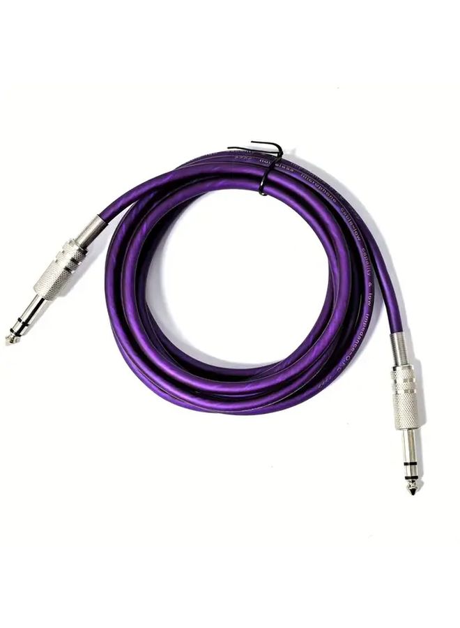 Guitar Cable 19.69 Inch Purple 6.35mm 1/4 TS Jack Unbalanced Instrument Cable with Zinc Alloy Outer Shell for Electric Bass Guitar Mandolin - Image 3