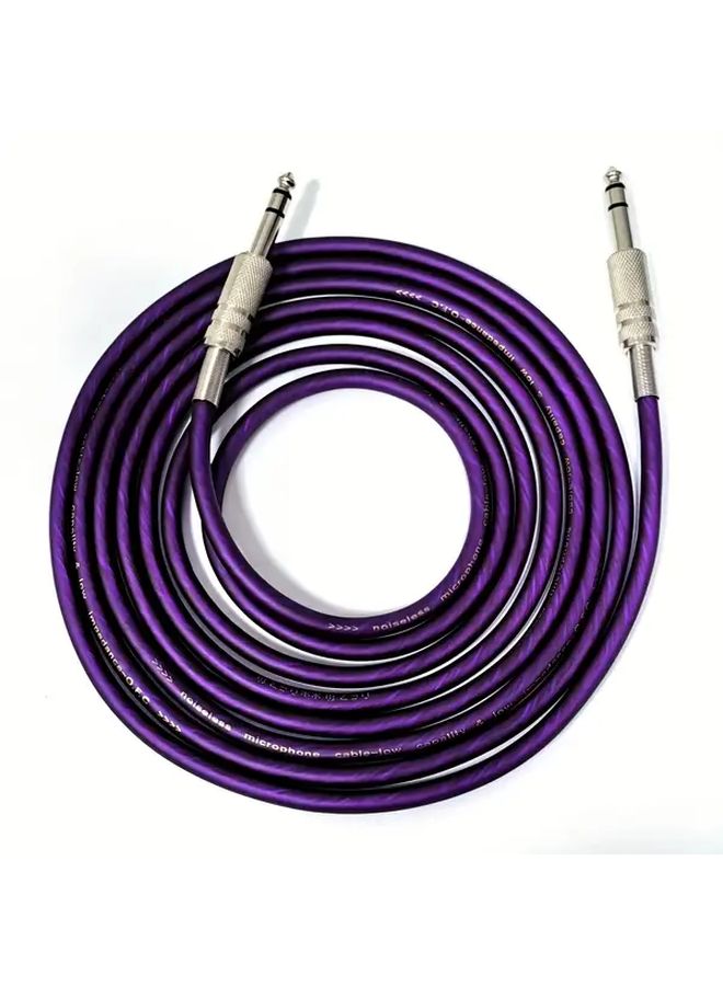 Guitar Cable 19.69 Inch Purple 6.35mm 1/4 TS Jack Unbalanced Instrument Cable with Zinc Alloy Outer Shell for Electric Bass Guitar Mandolin - Image 1