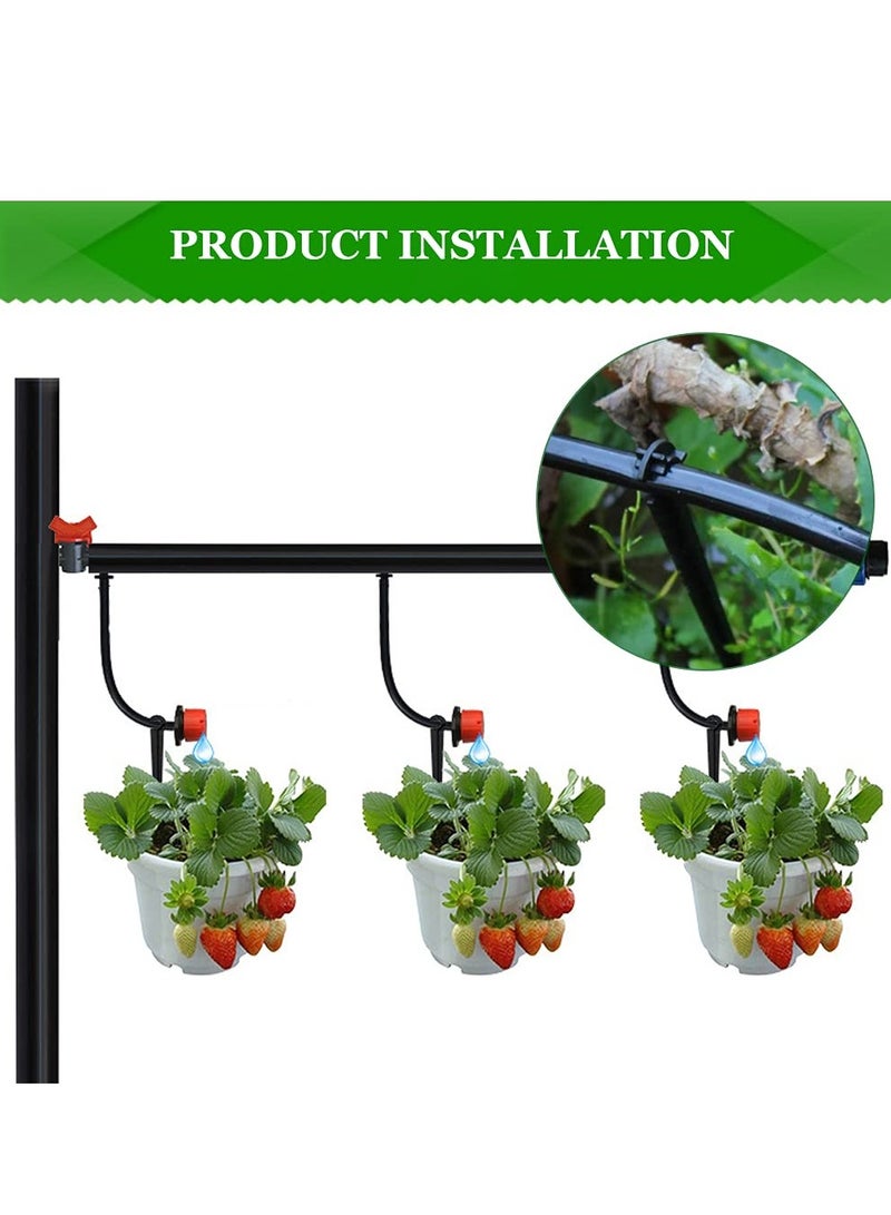 SYOSI 100 Pack Irrigation Drip Support Stakes, 1/4 Inch Tubing Hose Holder Plastic Ground Securing Pegs C Shape Irrigation Support Stakes for Drip Irrigation Garden Watering Pipe and Garden Supplies - Image 2