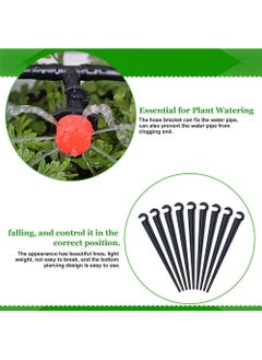 SYOSI 100 Pack Irrigation Drip Support Stakes, 1/4 Inch Tubing Hose Holder Plastic Ground Securing Pegs C Shape Irrigation Support Stakes for Drip Irrigation Garden Watering Pipe and Garden Supplies  - Image 4