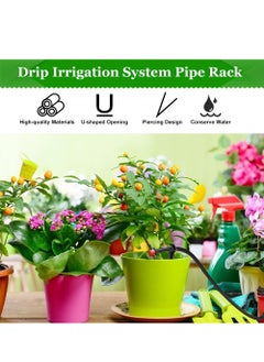 SYOSI 100 Pack Irrigation Drip Support Stakes, 1/4 Inch Tubing Hose Holder Plastic Ground Securing Pegs C Shape Irrigation Support Stakes for Drip Irrigation Garden Watering Pipe and Garden Supplies  - Image 3