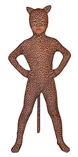 Seeksmile Child Kids Cheetah Leopard Tiger Animal Print Zentai Halloween Costume Bodysuit Jumpsuit Zebra Catsuit Onesie (Kids Medium, Leopard) - Image 1