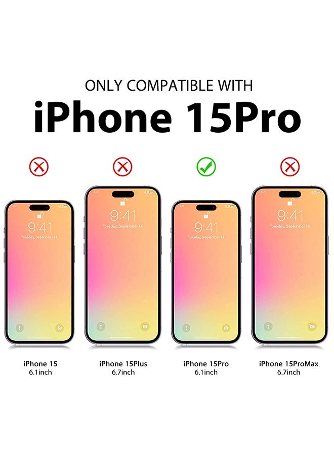 Tersely [عبوة 2] واقي شاشة زجاجي مقسى لآيفون 15 برو [6.1 بوصة]، فيلم واقي شاشة عالي الدقة صديق للحالات - Image 2