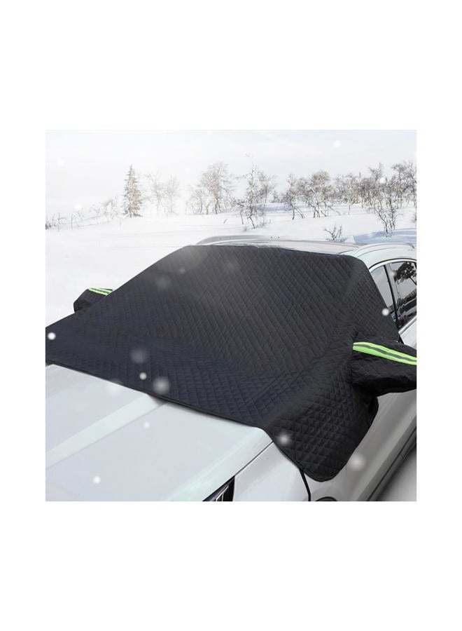 Dickno Car Windshield Snow Cover, 5 Layers Magnetic Auto Windshield Protector with Side Mirror Covers, Universal Weatherproof Winter Exterior Accessories for Most Vehicles (Black) - Image 1