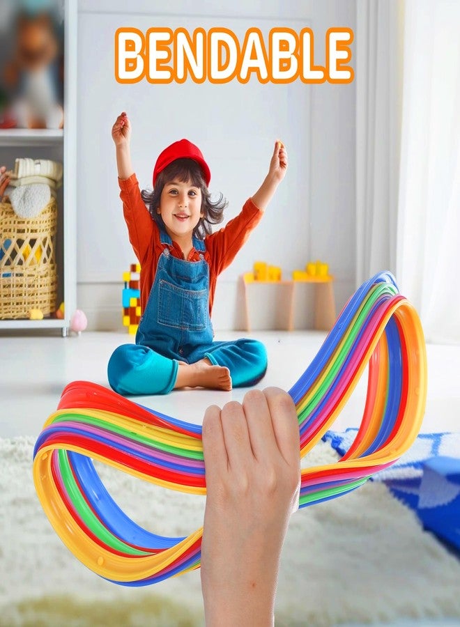 Cabaubl 2 in 1 Hopscotch and Bean Bag Toss Set, Hopscotch Ring Game, Bean Bag Toss Game,10 Multi-Colored Plastic Rings and 10 Connectors for Indoor Outdoor Balance Agility Training Obstacle Course - Image 4