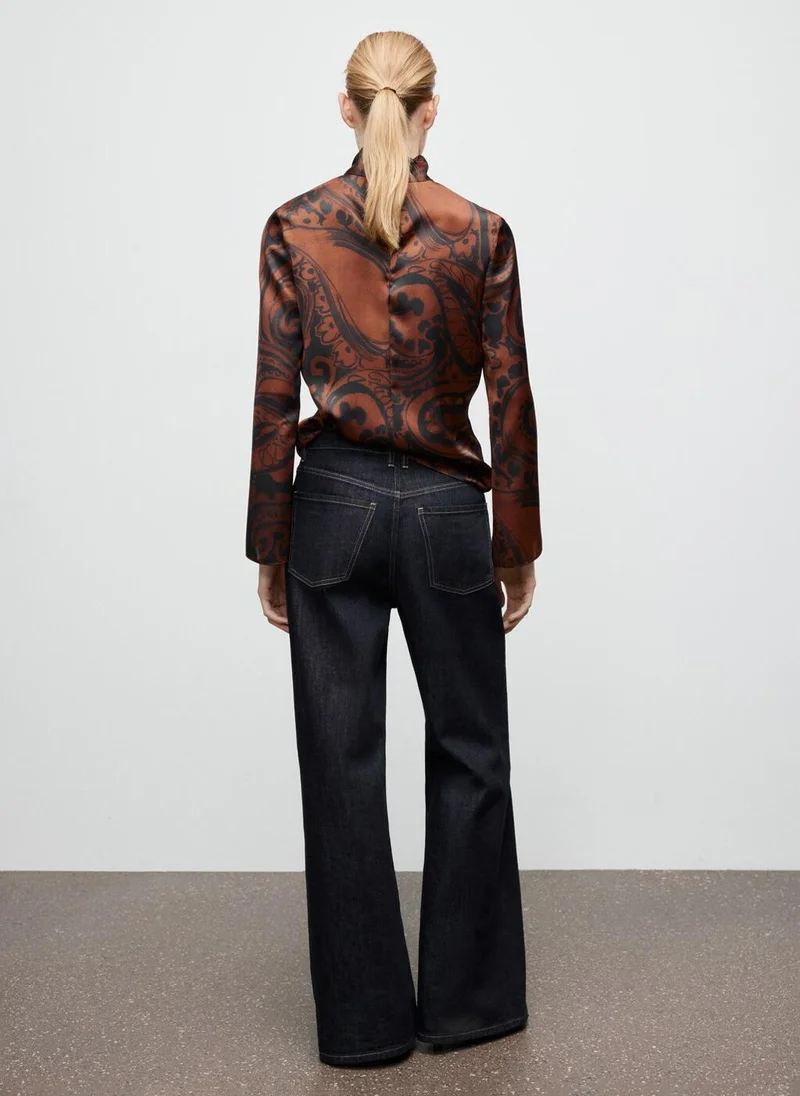 MANGO Paisley-print satin blouse