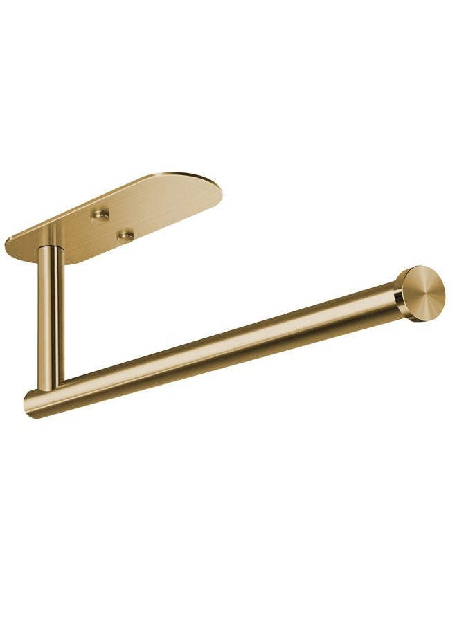 VAEHOLD Self Adhesive Paper Towel Holder Under Cabinet Mount, Wall Mounted Paper Towel Roll Holder for Kitchen, Bathroom, Wall - SUS304 Stainless Steel (Gold) - Image 1