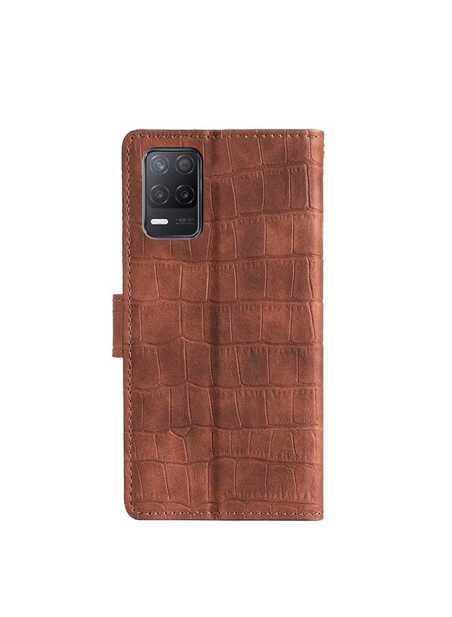 S-TOP Case For OPPO Realme V13 5G Skin Feel Crocodile Magnetic Clasp Leather Phone Case - Image 3