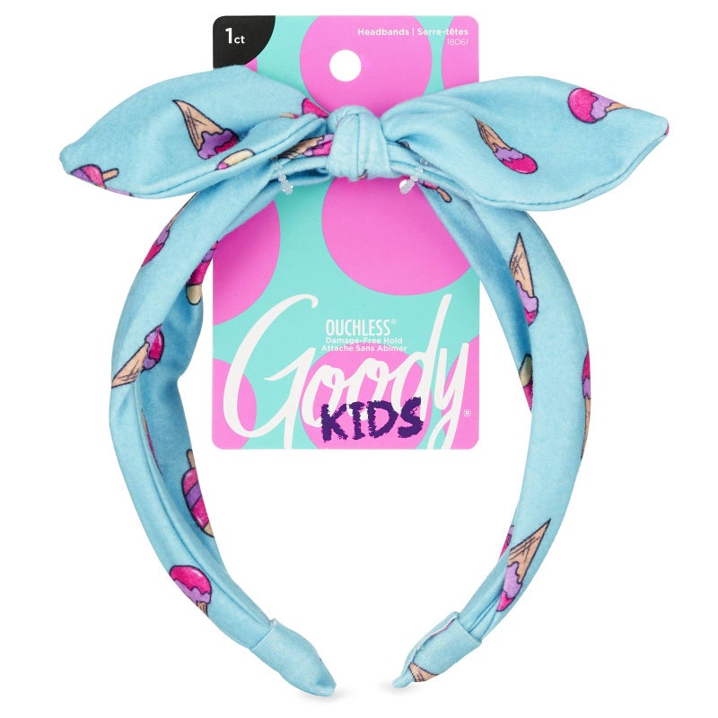 Goody GOODY Kids Headband  Ice Cream Print  Comfort Fit for All Day Wear  For All Hair Types  Hair Accessories for Girls to Keep Your Hair Secured