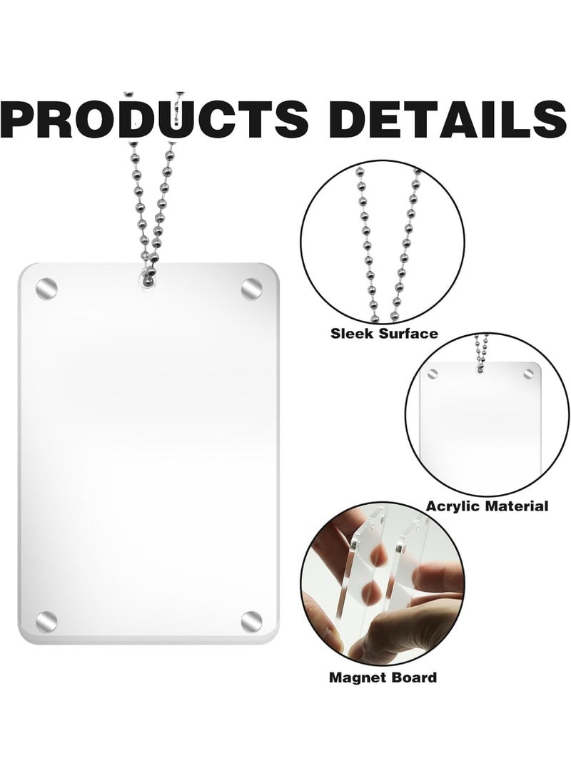2 Pcs Car Hanging Photo Holder, Universal Magnetic Picture Frame, Acrylic Transparent Rear View Mirror Accessories and Ornaments, Personalized Car Decor for Men Women, Unique Gift Idea for Dad - Image 3