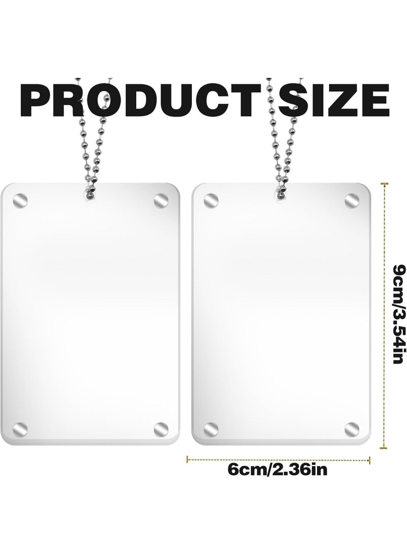 2 Pcs Car Hanging Photo Holder, Universal Magnetic Picture Frame, Acrylic Transparent Rear View Mirror Accessories and Ornaments, Personalized Car Decor for Men Women, Unique Gift Idea for Dad - Image 4