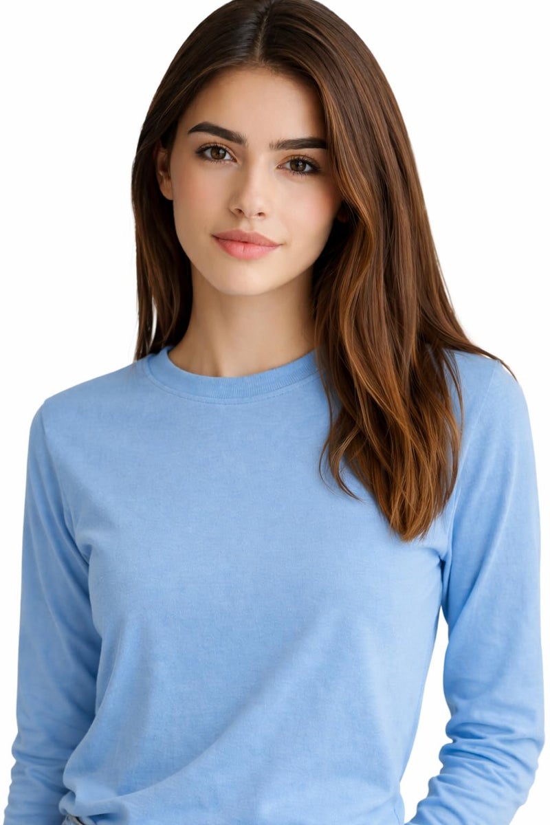 JUNEBERRY® Pure Cotton Round Neck Regular Fit Core Fashion Solid Full Sleeve T-Shirt for Women & Girls (JB_FS_REG_DC_M) - Image 3