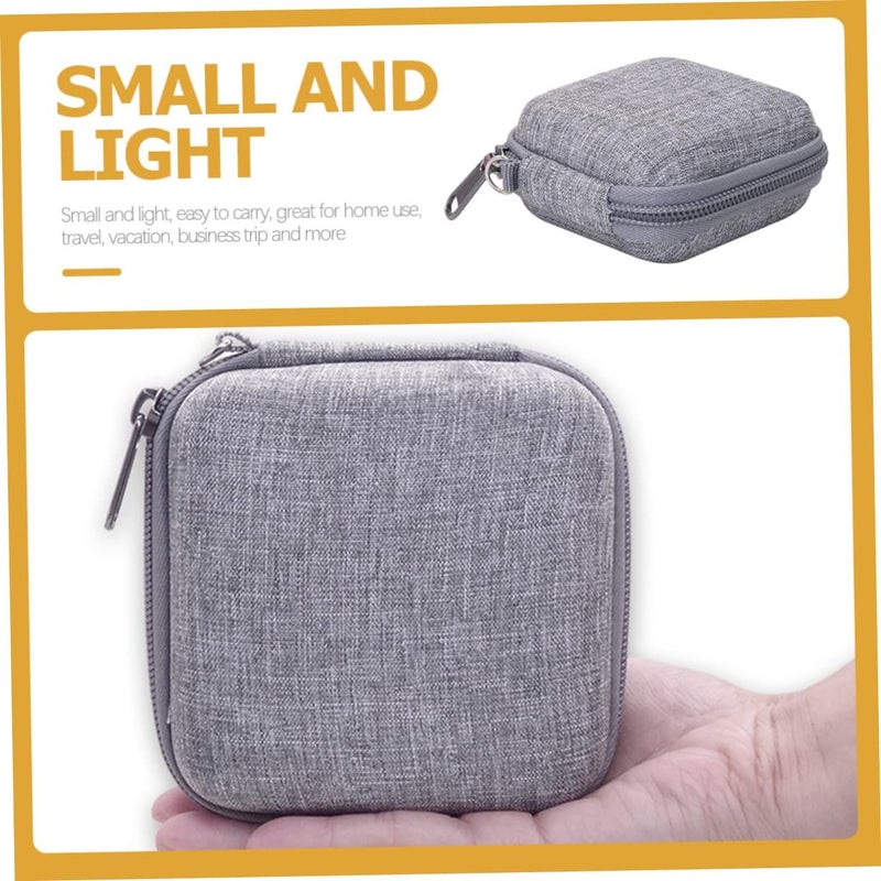Travel Electronic Organizer Bag Grey 11x11cm Cable Pouch Multi Pocket - Image 5