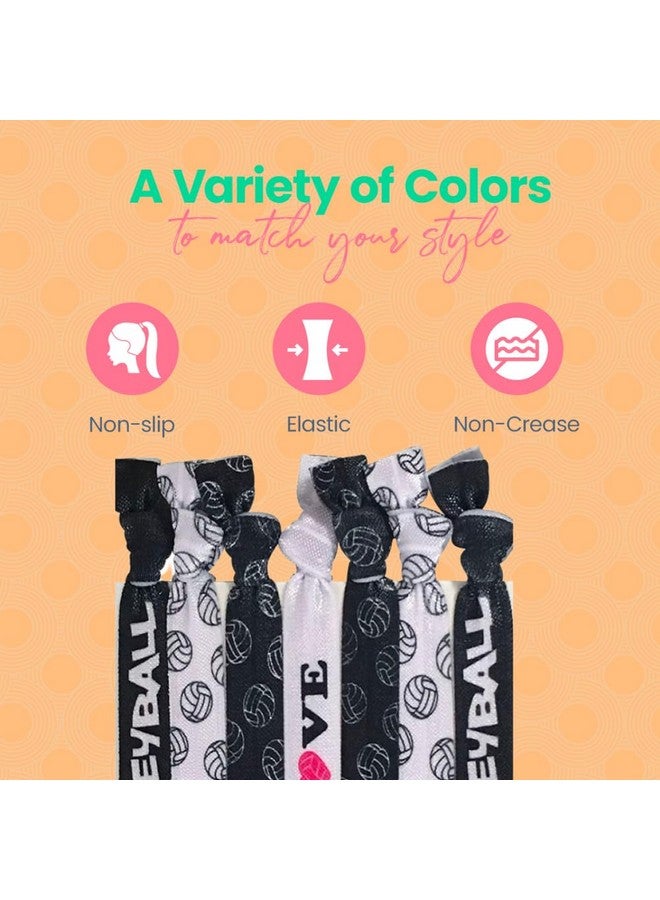 إنفينيتي كوليكشن ربطات شعر رياضية للكرة الطائرة من سبورتيبيلا، إكسسوارات شعر للكرة الطائرة للفتيات. شعر مطاطي للفتيات بدون تجاعيد مع تصميم حب الكرة الطائرة. ربطات شعر مطاطية للفتيات لألعاب الكرة الطائرة 7 قطع. - Image 3