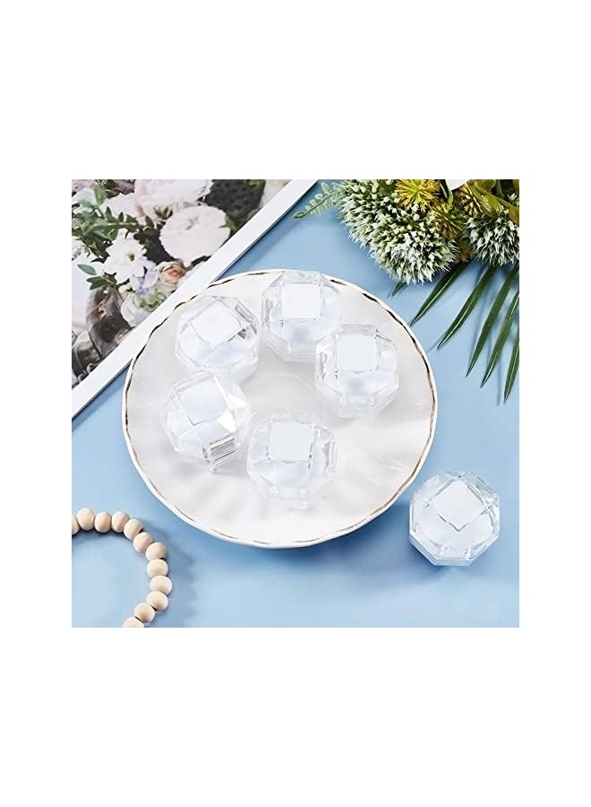 The Bros 40Pcs White Transparent Plastic Ring Boxes Crystal Earrings Jewelry Storage Boxes Display Organizer Case with Foam for Storing Rings Jewelry Earrings Wedding Proposal, 1.5×1.5 Inch  - Image 5