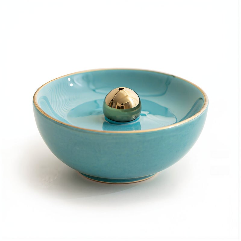 Ceramic Incense Holder Premium Glaze Dish Shape For Stick Incense 8.5cm - Image 1