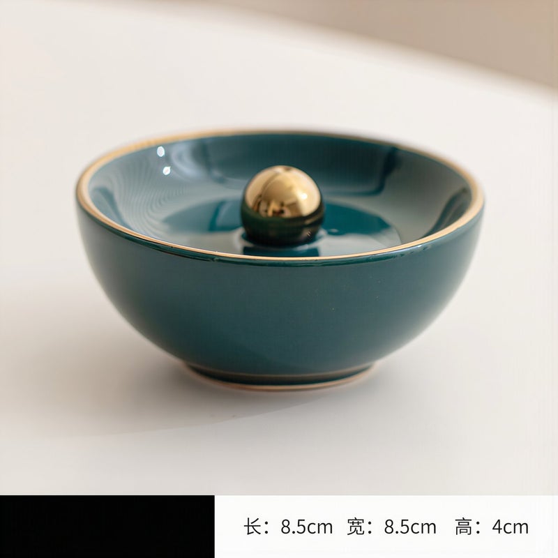 Ceramic Incense Holder Premium Glaze Dish Shape For Stick Incense 8.5cm - Image 4