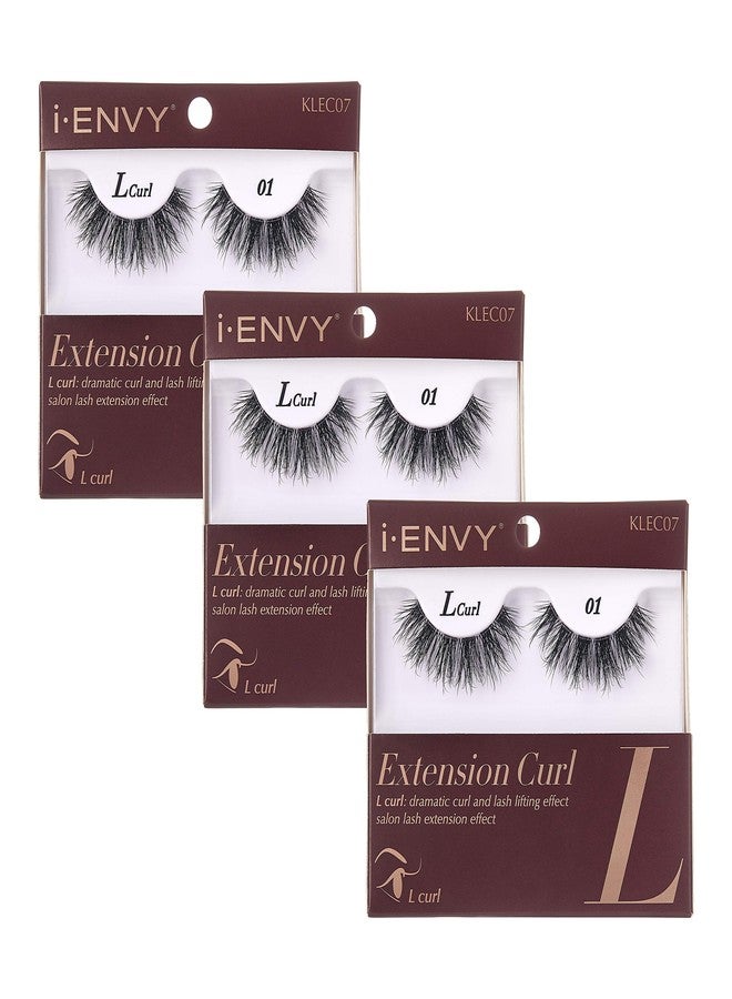 i.Envy i-Envy 3 Pairs False Eyelashes L Curl Natural Lashes Salon Lash Extension Effect - Image 1
