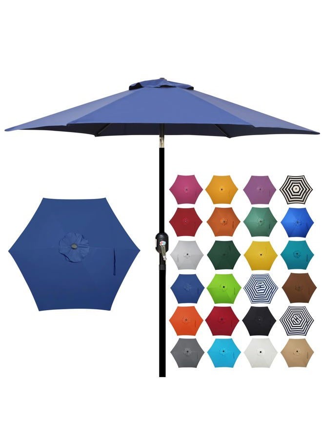 Blissun 7.5 ft Patio Umbrella, Yard Umbrella Push Button Tilt Crank (Navy Blue) - Image 1