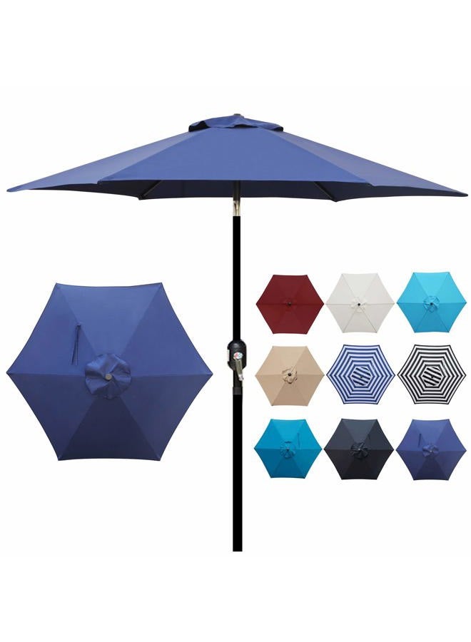 Blissun 7.5 ft Patio Umbrella, Yard Umbrella Push Button Tilt Crank (Navy Blue) - Image 4