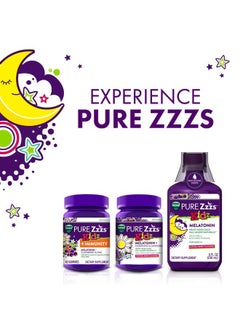 ZzzQuil VICKS PURE Zzzs Kidz + Immunity, Kids Melatonin Gummy, Sleep Aid, Low Dose Melatonin for Kids, Zinc for Immune Support, Melatonin 1 mg, Melatonin Gummies Kids, Berry Flavor, 60 Sleep Gummies  - Image 3