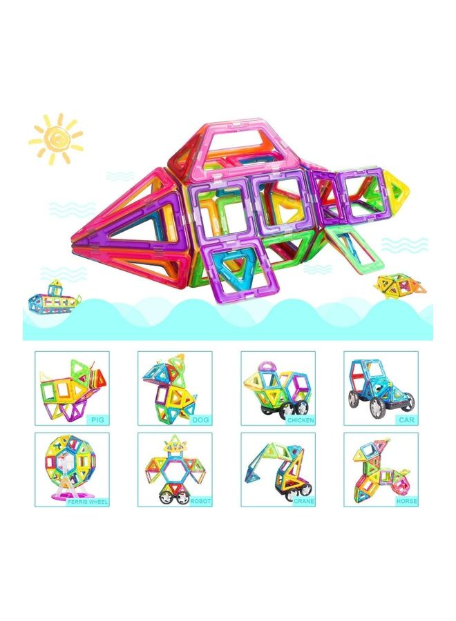 NIBEMINENT 139 Piece Magnetic Tiles Building Blocks Set with Storage Box - Image 1